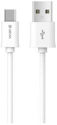 DEVIA adatkábel (usb - type-c, 10w, gyorstöltő, 100cm) fehér (EC082_W)
