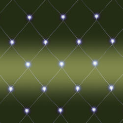 Somogyi Elektronic LED- es kültéri háló, 160 db hidegfehér LED, 2 x 1.5 m, zöld vezeték, 5 m tápvezeték (KLN 160C/WH)