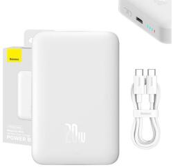 Baseus Magnetic Mini Powerbank, USB-C, 10000mAh, 20W, MagSafe (fehér) (PPCX070002) - kontaktor