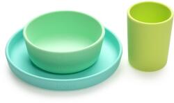 Melii Feeding Set serviciu de masă Mint, Blue, Lime Set pentru masa bebelusi