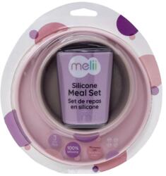 Melii Set 3 Recipiente Silicon Hrana Bebe, Melii, Purple&pink&grey (ml13700) - etoys Set pentru masa bebelusi