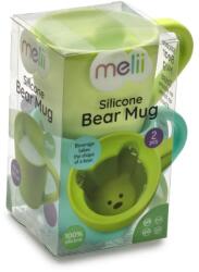 Melii Set 2 Cani Copii Design Interior Urs, Melii, Albastru&verde (ml13450) Set pentru masa bebelusi