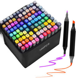 Extralink | Alcohol marker set | 100 colors, dual tips (MARKERY_100SZT)