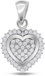 Brilio Silver Ragyogó ezüst medál cirkónium kövekkel Szív PEN06