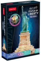 CubicFun 3D puzzle játék 79 darabos Szabadság-szobor éjszakai változat LED világítással (3D-L536)