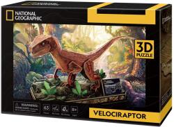 CubicFun 3D puzzle játék 63 darabos National Geographic Velociraptor (3D-DS1053)