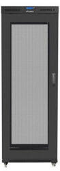 Lanberg FF01-8027-23BL 19" 27U SZÉL: 800mm MÉLY: 1000mm MAG: 1438mm lapraszerelt LCD hálós fémajtós fekete rack szekrény - pepita