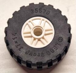 LEGO® 55981c07c1 - LEGO fekete abroncs 37 x 14 méretű 18 x 14 méretű fehér csillag mintájú felnivel (55981c07c1)