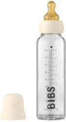 BIBS cumisüvegszett 225ml - natúr kaucsuk cumifejjel - krémfehér