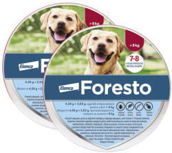 Bayer Set 2 zgarzi antiparazitare Foresto L (70 cm), pentru caini cu greutate peste 8 kg