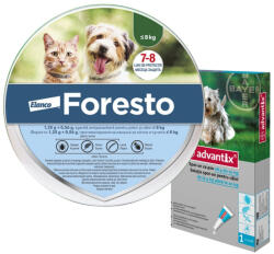 Bayer Pachet zgarda Foresto S (38 cm) + Advantix 100 (4-10 kg)