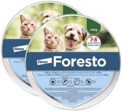Bayer Set 2 zgarzi antiparazitare Foresto S (38 cm), pentru caini cu greutate sub 8 kg