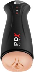 PDX Elite - szívó, rezgő maszturbátor (fekete) - vagyaim