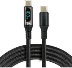 everActive USB-C PD E-Marker LCD kábel Power Delivery 3.0 5A/20V 100W 1m fekete