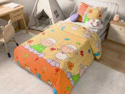  Krepp ágynemű kiságyba BÁRÁNYOK sárga Ágyneműhuzat mérete: 45 x 65 cm | 90 x 135 cm