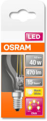 OSRAM Star+ 3 fokozatban dimmelhető LED kisgömb, üveg búra, 4W 470lm 2700K E14, átlagos élettartam: 15000 óra, fényszín: meleg fehér LED STAR+ 3STEP DIM CL P 40 FIL 4W 2700K E14 OSRAM 4058075434448 (4058075