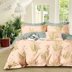 Pucioasa Lenjerie de pat dublu percale, bumbac 100%, design cu plante decorative PRC 187 Lenjerie de pat
