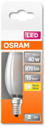 OSRAM Star LED gyertya, matt üveg búra, 4W 470lm 2700K E14, átlagos élettartam: 15000 óra, fényszín: meleg fehér LED ST CL B 40 GL FR 4W 2700K E14 OSRAM 4058075436503 (4058075436503)