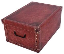 PD Tárolódoboz 51x37x24cm Miss Space MAXI, láda bőrmintás vörös (7072)