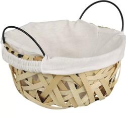 Kesper Coș de pâine din lemn cu insert textil, înălțime: 90 mm, Ø: 220 mm