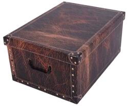 PD Tárolódoboz 51x37x24cm Miss Space MAXI, láda bőrmintás barna (7073)