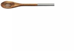 Kesper Lingură pentru gătit din lemn de acacia cu mâner metalic, Lungime: 300 mm, Perforat
