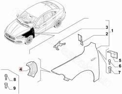 FIAT eredeti Bal első sárvédőtartó lemez Tipo FIAT TIPO 15- (51984789)