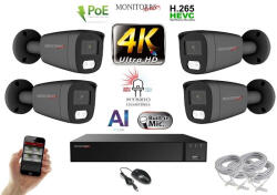 Monitorrs Security - AI Hybrid Light IP kamerarendszer 4 kamerával 8 Mpix GT - 6483k4
