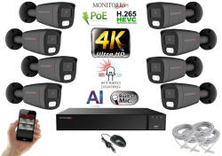 Monitorrs Security - AI Hybrid Light IP kamerarendszer 8 kamerával 8 Mpix GT - 6483k8