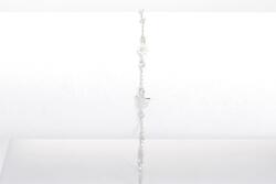 Ezüst bokalánc virág és pillangó díszítéssel