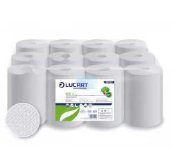 Lucart Eco 14 CF, belső letekeredésű kéztörlő, 2 rétegű, 14cm fehér, 55m/tekercs, 12tek. /zsugor