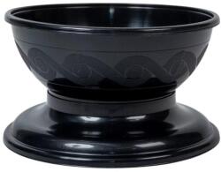 Műanyag kerek talpas tál fekete D18cm M10, 5cm (MD045)