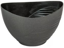 Műanyag csónak féloldalt bordás grafit szürke M12x17x10cm (MD037)