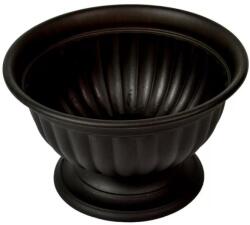  Műanyag kerek talpas bordás tál grafit M26cm D16cm (MD043)