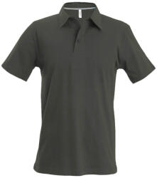 Kariban Férfi rövid ujjú galléros piké póló, Kariban KA241, Dark Khaki-4XL (ka241dkh-4xl)