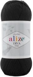  Diva FINE 60 - fekete (Vékony horgolófonal, selymes) (6297)