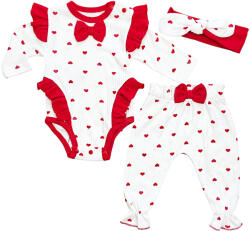 Baby 3 részes babaruha szett - Szivecske Méret: 74 (6-9hó)
