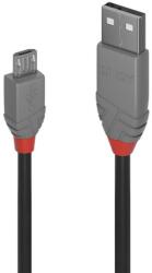 Lindy LNY-36733 : : Kабел USB 2.0 Type A към Micro-B, M-M, Anthra Line, черен, 2.0 м
