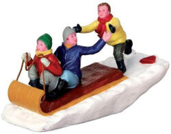 Lemax toboggan trouble Vail Village 2014 - dekorfalvak