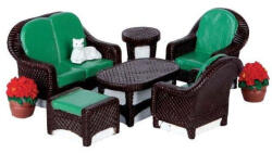 Lemax wicker lawn set, s/8 General 2016 - dekorfalvak