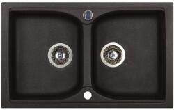 Marmorin Lukka 2 Medencés Mosogató 780X480X190 Black