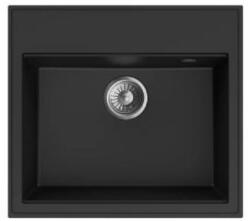 MOFÉM Zenit 1B 560x510mm (1 medence) beépíthető metál fekete gránit mosogató szifoncsomaggal (760012801N3)