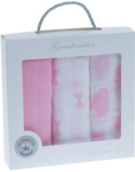 Gamberritos Комплект муселинови пелени Gamberritos - 70 х 70 cm, 3 броя, розови (108124)