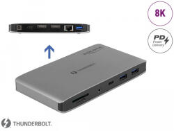 Delock Thunderbolt 3 Dokkoló Állomás 8K - Dual DisplayPort/USB/LAN/SD/Audio/PD 3.0