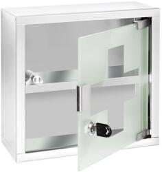 Wenko Két szintes gyógyszertár, kulccsal zárható, fali gyógyszeres szekrény - 25 x 12 x 25 cm, WENKO (22923100)