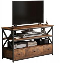  Loft TV fiókos komód barna klasszikus nappali szekrény 110 cm