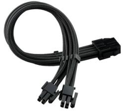 SilverStone Cablu prelungitor Silverstone 8-pini EPS la 8-pini (4+4) EPS12V, 30cm, cleme incluse, Black, SST-PP07E-EPS8B