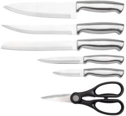 HausRoland Set de cuțite HausRoland HR619-7, 7 piese, Oțel inoxidabil, Suport, Foarfece, Inox