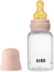BIBS cumisüvegszett 150 ml - natúr kaucsuk cumifejjel - púderrózsaszín