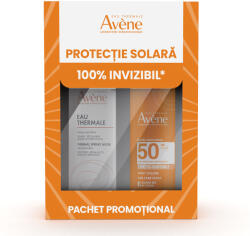 Eau Thermale Avene Pachet Spray SPF50+, 200ml + Apa Termala Spray, 150ml, Avene